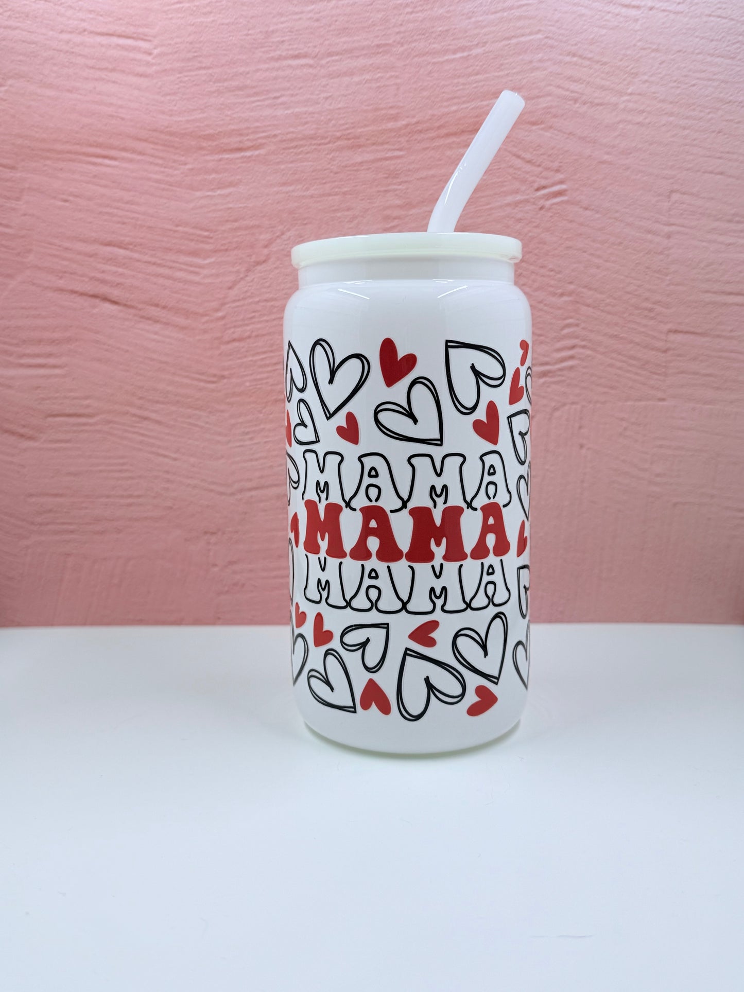 Mama Hearts - 16oz Glass