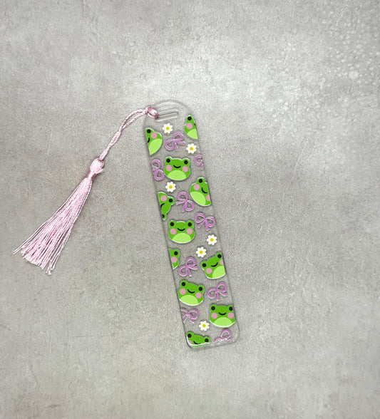 Frogs & Bows - Acrylic Bookmark