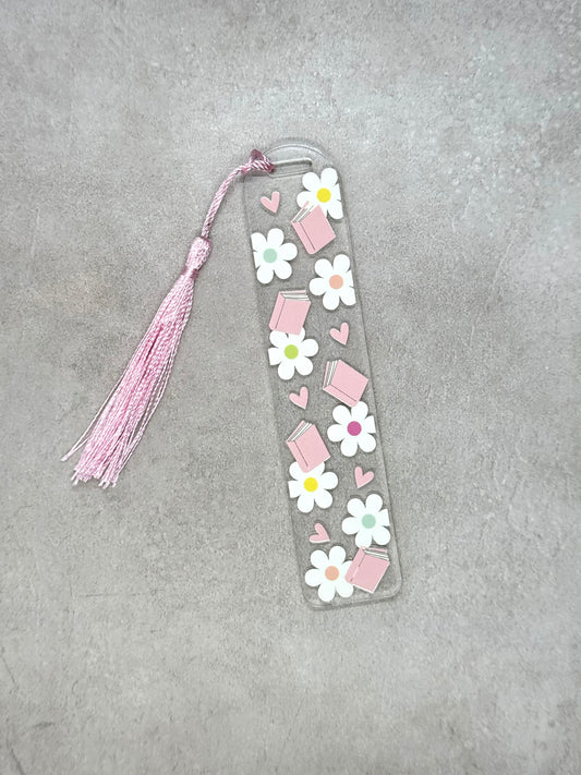 Flowers & Books - Acrylic Bookmark