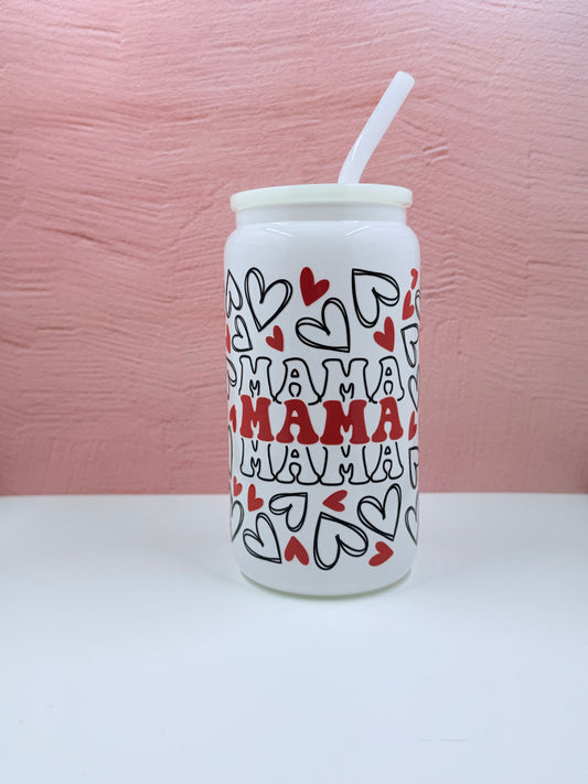 Mama Hearts - 16oz Glass