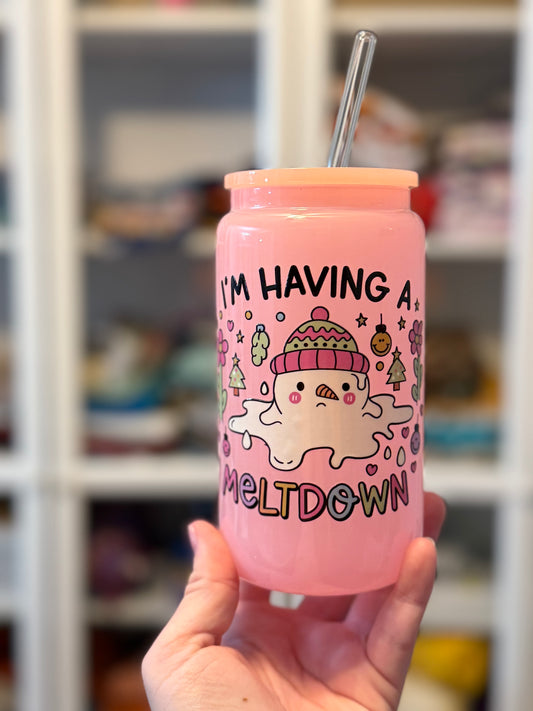 Snowman Meltdown - 16oz Glass