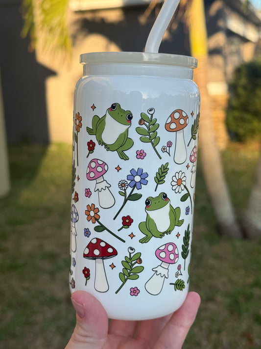 Mushroom Frog - 16oz Glass