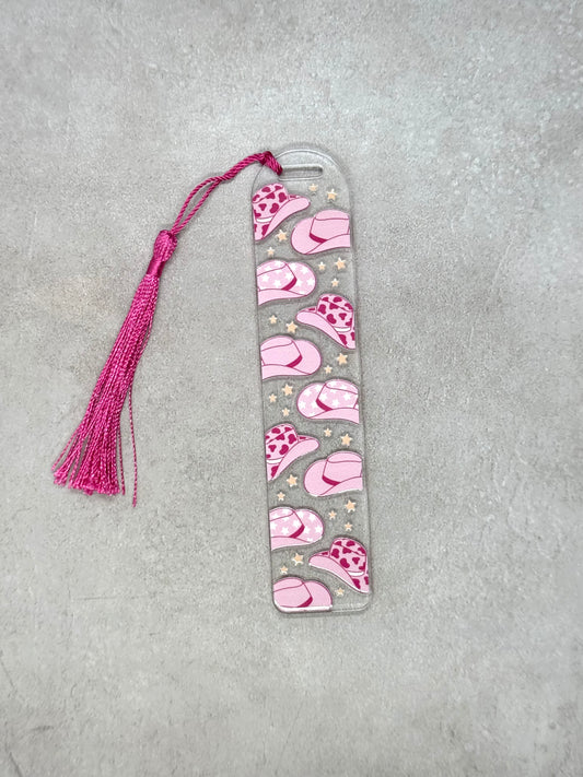Pink Cowboy Hat - Acrylic Bookmark